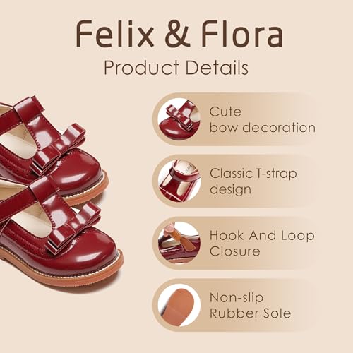 Image of Felix & Flora Toddler Little Girl Princess Dress Shoes-Mary Jane Flats for Girl Party School Shoes