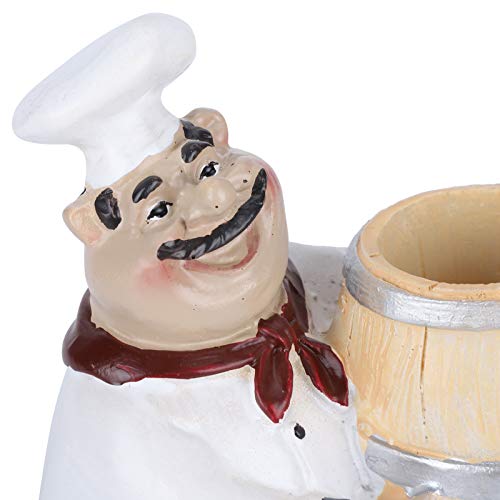 Kuidamos Toothpick Holder With Cute Fat Chef Sculpture,Rustic Retro Style, Resin Chef Statue, Nordic Figurine For Restaurant Hotel Kitchen Tabletop Decor Craft #TOP7