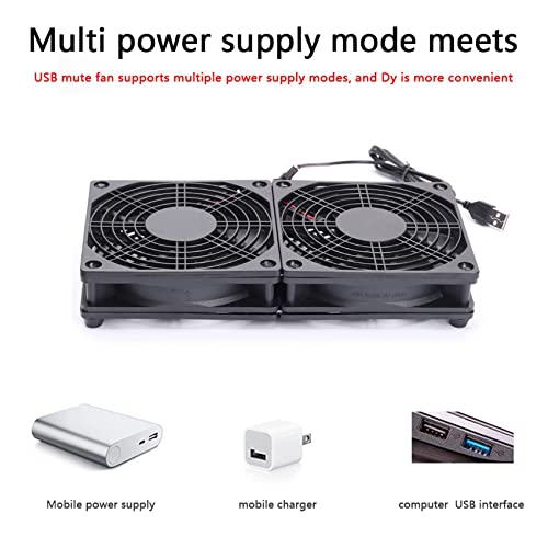 Ventilateur USB 120mm à fort débit d'air pour refroidissement décodeur et modem