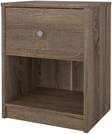 Tvilum 1 Drawer 1 Shelf Nightstand Nighstand, 14.92 in x 11.85 in x 19.06 in, Gray
