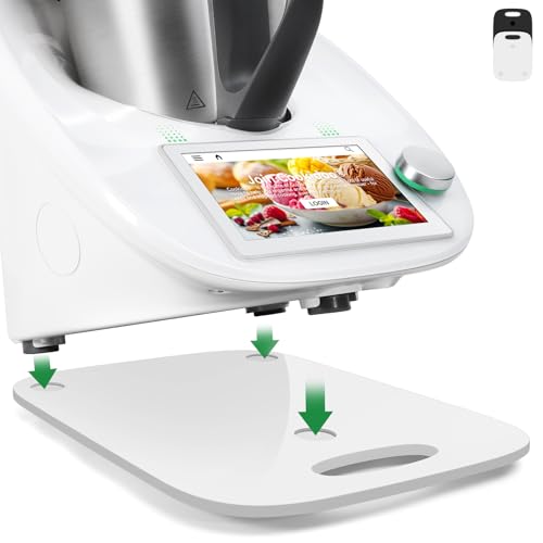 Inwee Tabla Deslizante para Thermomix TM6 TM5, Estable y Fácil de Mover, Base de Tabla Deslizante,Protege la Balanza de su Vorwerk Thermomix, Accesorios para Thermomix, Acrílico, con Asa (Blanco)