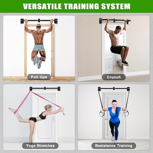 Image of TYB Wall Mount Pull Up Bar, Heavy Duty Strength Training Chin Up Bars, Door Frame Bars Ceiling Wall Mounted, Thick steel Sturdy Hanging for Home Gym Workout (Black, Adj. Pull Up Bar)