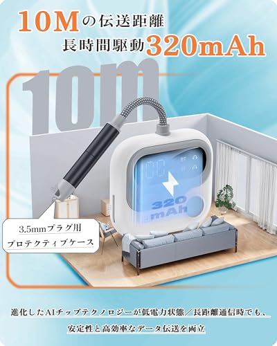 LolyyDens Bluetooth5.4 トランスミッター & レシーバー LOLYYDENS 3.5mm Aux ブルートゥース トランスミッター 一台三役 小型 bluetooth 送信機+受信機+TFカード再生対応 ハンズフリー通話 低遅延 LEDディスプレイ搭載 12時間連続運転 充電しながら使用可 車載スピーカー・テレビ・PC・ヘッドセット・ホームステレオ・飛行機に最適 JS4 の商品画像 2