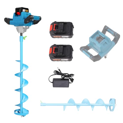 Excavadora eléctrica de agujeros para postes: barrena inalámbrica para postes de cercas, dirección de avance y retroceso, barrena de tierra para pastizales, grava, suelo congelado ( Ground drill)