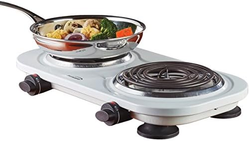 Electric 1500 watt Double Burner Black