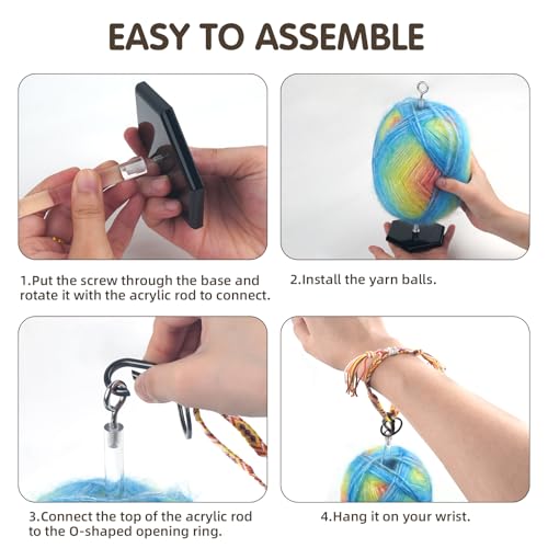 Image of Wrist Yarn Holder, Portable Yarn Ball Holder for Crocheting, Acrylic Yarn Minder Stand Knitting Accessories for Yarn Storage and Organizer for Knitting Lover