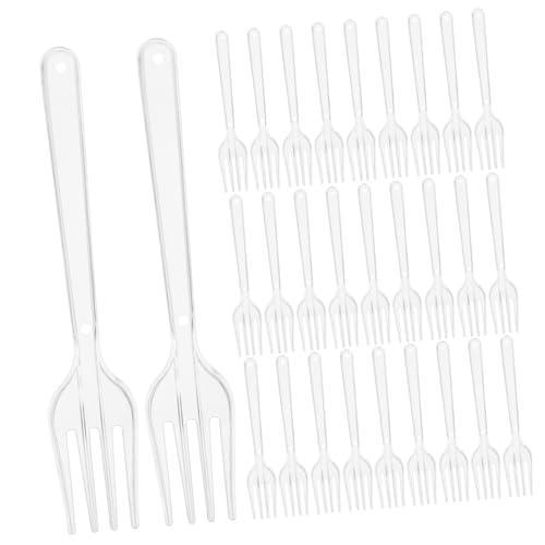 FOMIYES Dinner Forks 100pcs Plastic Forks Heavy Duty Utensils Salad Tableware Convenient Cutlery