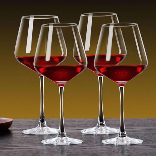 Image of PARACITY Wine Glasses, christmas gift, Clear Glass, Long Stem Wine Glass for Red and White Wine - 10 OZ (Set of 2) (4, 16, Fluid Ounces)