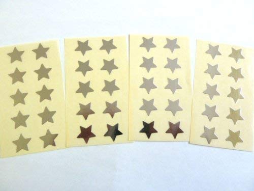 Mini Adesivi A Forma Di Stella - 40 Pezzi, 15 Mm, Argento Opaco - Etichette Autoadesive In Carta Per Decorazione E Organizzazione