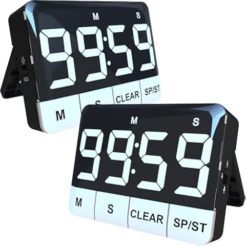 Kitchen Timer, Silent, Ordinary Volume, 120DB Large Volume 3-in-1 Function, Environmentally Friendly Energy-Saving, Countdown Large LED Display, Especially Suitable for People With Poor Hearing Vision Cover