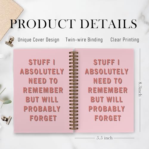 Carnet de notes à spirale rose amusant pour organiser le bureau des femmes - 7