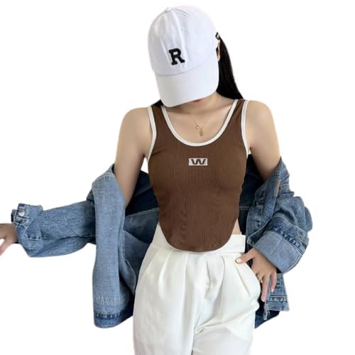 KHWAISH STORE Women Sleeveless U Neck Lightly Padded Stylish Fashionable Camisole Tank Top for Girls (Pack of 1)