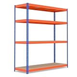 COSTWAY 4-stöckiges Metallregal 181 x 61 x 203 cm, Schwerlastregal mit verstellbaren Regalbrettern,...