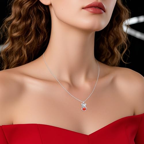 Fox Necklace Sterling Silver Cute Animal Birthstone Pendant Jewelry Gifts for Women2