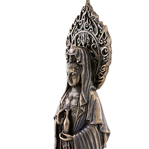 Estatua Guan Yin Meditando 7.25 Pulgadas Bronce miniatura 5