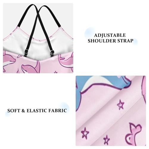 Pink Blue Whale Girls One-Piece Swimsuit Beach Bathing Suit3