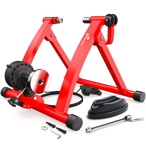 Sportneer Rollentrainer Fahrrad - Magnetischer Rollentrainer für 26-28" & 700C Schnellspanner Vorderradunterlage Radtrainer mit 6 Widerstandsstufen für Indoor Riding mit Geräusch Reduktions Rad Sportneer Rollentrainer Fahrrad - Magnetischer Rollentrainer für 26-28" & 700C Schnellspanner Vorderradunterlage Radtrainer mit 6 Widerstandsstufen für Indoor Riding mit Geräusch Reduktions Rad