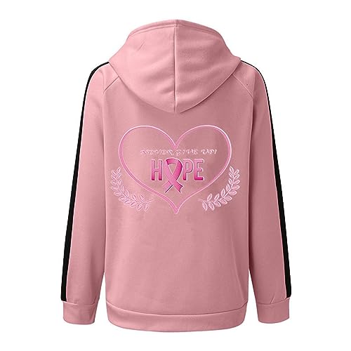 Sweat à Capuche Octobre Rose pour Femme avec Poche Kangourou