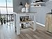 HomeRoots White - Light Oak Particle Board Light Oak and White Kitchen Island with Drawer and Two Open Shelves