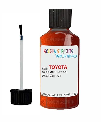 Scoobys Paints Back In The Mix Scarlet Touch Up Paint For Toyota Auris 3U4 2018-2020 30Ml Bottle Brush Scratch Stone Chip Repair Pen