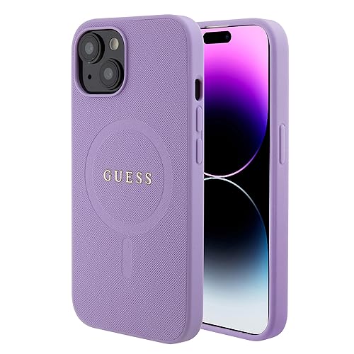 Guess Étui en polyuréthane Saffiano Compatible avec MagSafe Case Guess Violet