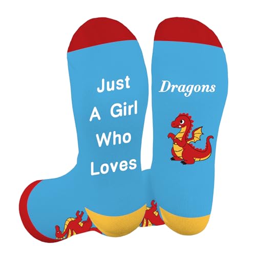 LSVGSAK Dragon Gifts for Women Girl Dragon Lovers Novelty Socks Birthday Christmas Animal Lover Dragons Themed Gifts for Teens Bestie Friend Daughter Wife Sister Girlfriend Stocking fillers