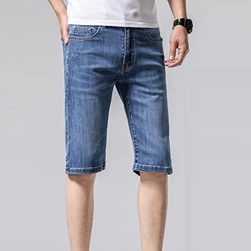 Shorts denim slim recto para hombre miniatura 3