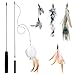 Czoele Cat Teaser Wand,Jouet à Plumes pour Chats, Interactif Canne a Peche Jouet avec 5 Rechanges,Lui Faire Faire de l'exercice pour Chats et Chatons (Noir Handle)