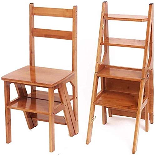 Taburete de escalón de bambú premium: silla escalera de madera 2