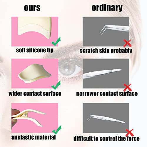 4Pcs False Eyelash Applicator Tool Lash Buddy Tool for Beginners Easy Eye Lash Holder Tweezers Plastic Portable Remover Clip