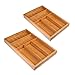 Produktbild Schramm® 2 Stück Besteckkasten aus Bambus für Schubladen größenverstellbar 30-48x46x5 cm Schubfacheinlage Schubladeneinsatz 5-7 Fächer Besteckeinsatz Küchenorganizer 2er Pack