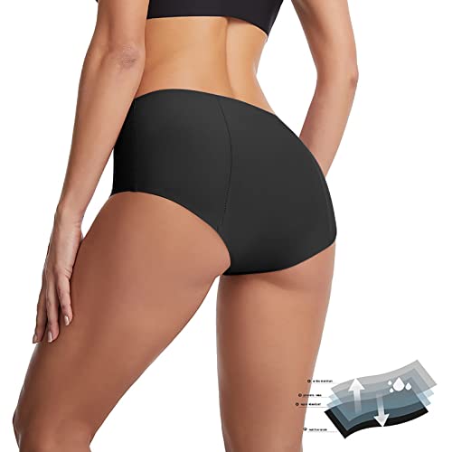 MTEF Roupa de banho menstrual feminina, calcinha absorvente de cintura alta para adolescentes e meni