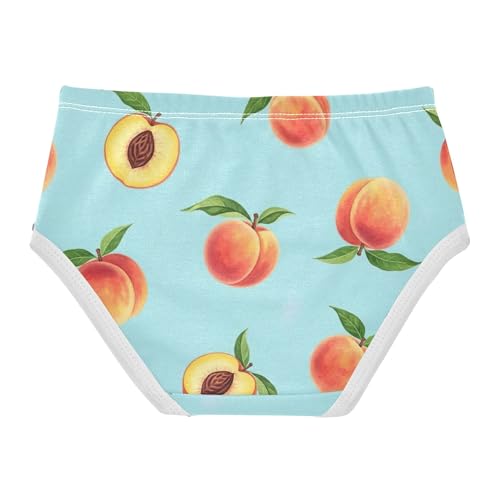 Florals Toddlers Underwear Floral 2t Cotton Panties for Girl Painted Peaches Green Leaves Blue Briefs Kids Undies2
