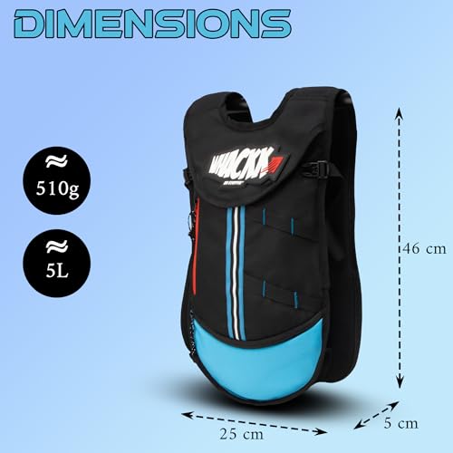 Image of Whackk Aero Blue 5L Cycling Running Bag |Helmet Ball Holder | Unisex Camping & Hiking | 2L Hydration Pouch Compartment Connecting Water ducts Pockets |Exercise & Fitness|Motorcycle Trekking Outdoor