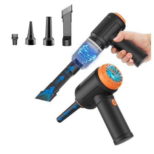 Meudeen Electric Air Duster for Keyboard Cleaning- Cordless Air Duster Computer Cleaning- Compressed Air Duster- Mini Vacuum- Keyboard Cleaner 3-in-1
