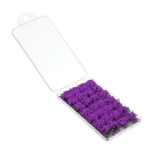 PATIKIL Estático Flores Racimo Hierba Mechón Modelo 1 Juego/28uds Miniatura Flores Vegetación Grupos Tupido Mechón Paisaje Modelo Bricolaje para Paisaje Ferrocarril Púrpura