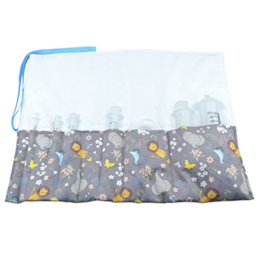 Image of pinklilycare G Tube Syringe Holder Feeding Tube Organizer Case Enteral Feeding Roll