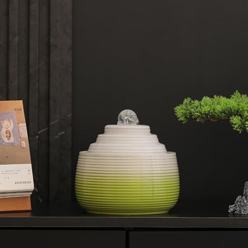Fontaine décorative en céramique verte S091, le cadeau de table idéal - 3