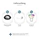 ledscom.de 12 Stück Decken-Einbaustrahler FERE Einbaurahmen schwarz matt inkl. Smart Home RGBW GU10 LED Lampe, 5,41W, 473lm