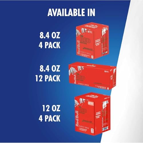 Red Bull Red Edition Energy Drink, Watermelon, with 80mg Caffeine plus Taurine & B Vitamins, 8.4 Fl Oz, Pack of 4 Cans — view 7