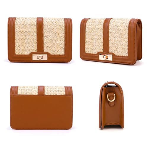 Image of Ayliss Straw Crossbody Bags for Women Straw Purses Handbags Shoulder Clutch Purse Summer Beach Woven Bags for Vacation