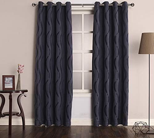WL.Rocaille Curtain Pole Plain Metal Ball Extendable Curtain Pole 25/28mm Diamete / Adjustable Length from 70-130cm Single Curtain Rod Set (Black Nickel, 70-130cm, 28-50inch)