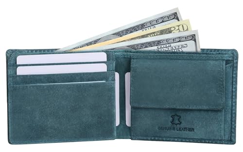 Image of WildHorn Rfid Protected Leather Wallet For Men, Blue Hunter
