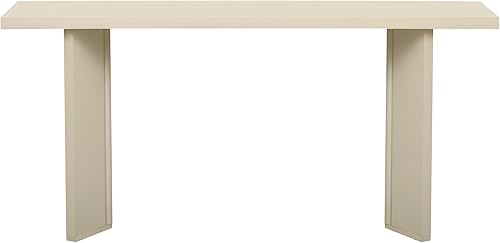 Miniatura 8 de Mesa consola moderna minimalista extra larga de 63 pulgadas, mesa auxiliar de sofá de chapa de pino con patas geométricas, aparador de buffet