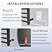 XBVV Black Towel Warmer Rack for Bathroom with Timer/Fahrenheit Display Electric Heated 10 Bars Drying Rail Plug-in or Hardwired Wall Mounted Heating Bath Towel Warming(Matte Black)