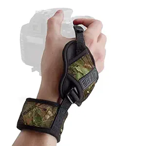 USA GEAR Professional Camera Grip Hand Strap with Camouflage Neoprene Design and Metal Plate - Compatible with Canon, Fujifilm, Nikon, Sony and More DSLR, Mirrorless, Point & Shoot Cameras