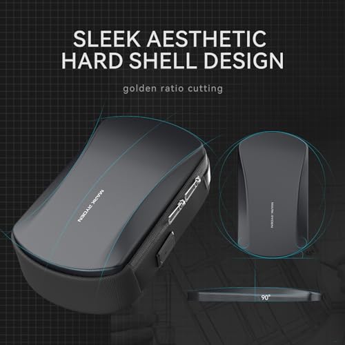 Sling Backpack Men, Sleek Aesthetic Sling Bag with Hard Shell Design and USB Charging Port, Waterproof Shoulder Bag for Traveling, Sporting, Cycling, Daily3