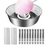 Zorqon 2 Sets Cotton Candy Machine Mesh and Clip Stabilizer Kit, Compatible with Candy Floss Maker, 63In Cotton Candy Machine Supplies with 10 Metal Clips and 6 White Cable Ties