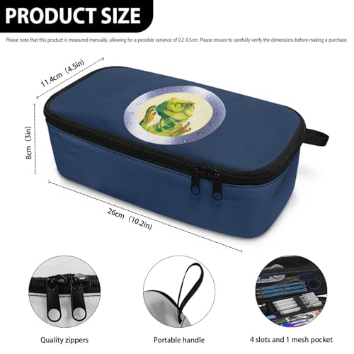 Image of Cartoon Dinosaur Boys Pencil Pouch for Kids Cool Large Pencil Case for 5-16 Years Children Pencil Bag with Double Zipper Pencil Box for Girls Adults Women Makeup Bag for Office