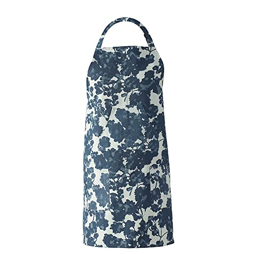 Image of HPD Half Price Drapes Aprons for Men Women with Large Pockets Adjustable Unisex PRTW-D48-AP Fleur Printed Cotton, 27 X 34 Inch, Fleur Blue
